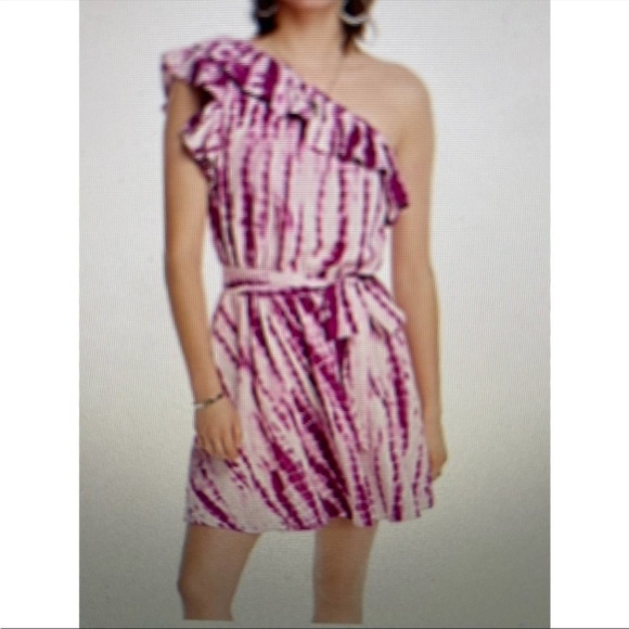 NWT LINI Womens Purple Ruffled Tie-Dye Short
Mini Dress NWT - Picture 2 of 2